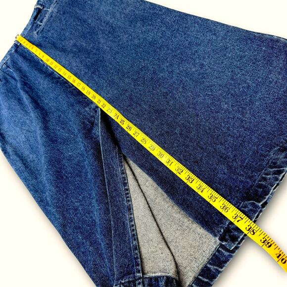 Mountain Lake Vintage 80s Denim Straight Pencil Blue Jean Maxi Skirt Size XL/16 - Picture 12 of 13